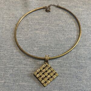 Gold Necklace with Geometric Pendant